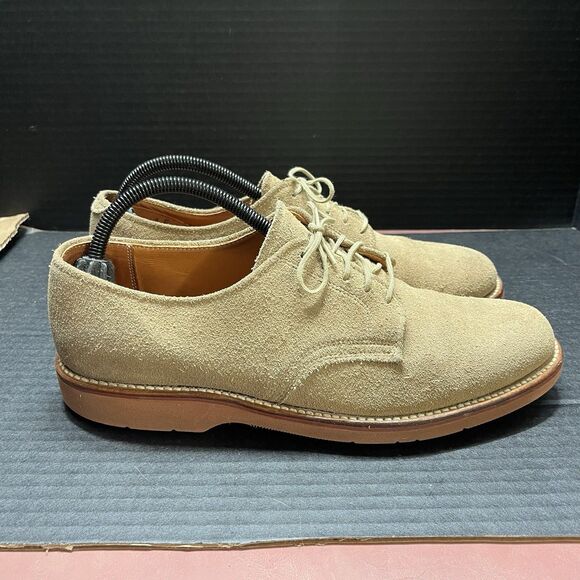 L.L. Bean Men\'s Sz 9C Suede Oxford Causal Shoes Beige Lace Up Low Heel Academia main image 7